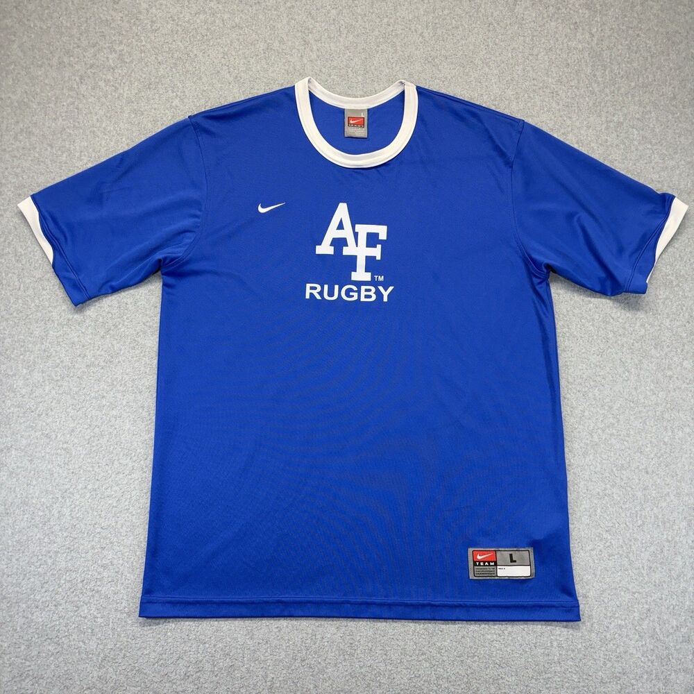 Nike AF Rugby Team Jersey Men’s L Blue Ringer Style Embroidered